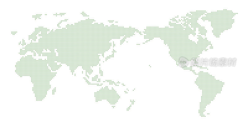 圆点/绿色的日本地图